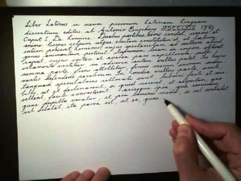 Busching's Liber Latinus 01 Write Cursive Handwriting script or copperplate Latin Language