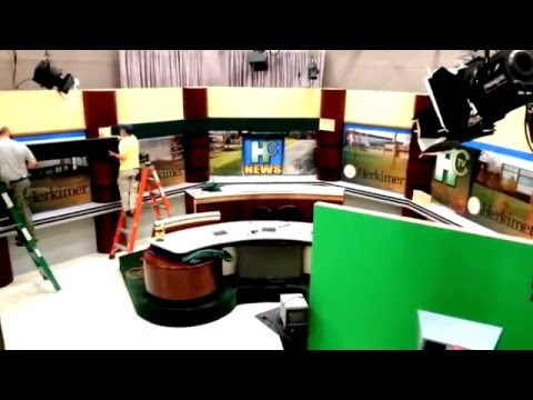 Herkimer College New TV studio set build