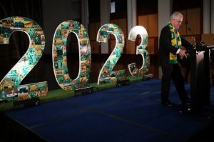 Really? Prime Minister Malcolm Turnbull at the announcement  in Canberra of the 2023 bid for the Women's World Cup in ...