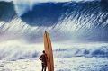 Man and monster: John Severson's famous 1964 shot of Californian surfer Greg Noll contemplating  the most notorious ...