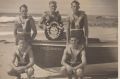 Dave Roberts (back, right) on the beach that was to shape his life.