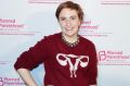 Lena Dunham wears a reproductive system t-shirt to a Planned Parenthood event. 