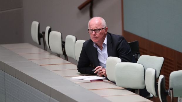 Veteran journalist Michael Gordon observes Question Time at Parliament House in Canberra.