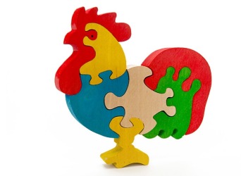 Rooster wooden puzzle (US $12.00) from <a href="http://www.gigglery.com/product_info.php?products_id=35" ...