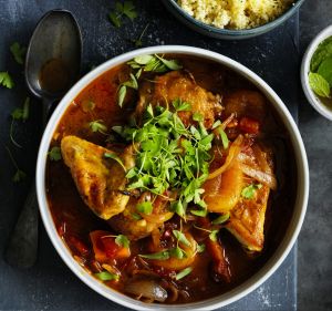 Adam Liaw's chicken tagine with mango chutney and apricot.