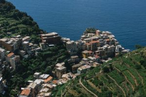 Terraces surround Manarola, one of the five villages that make up the famed Cinque Terre on Italy's northwestern coast.