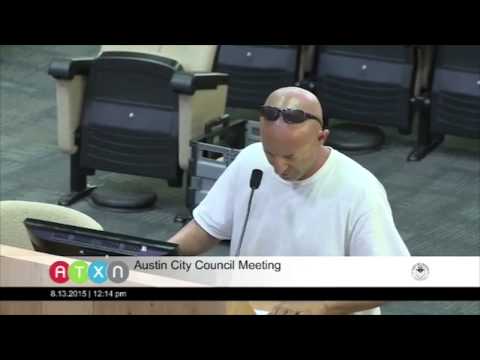 Crazy Man confronts Austin Mayor at City Council Meeting