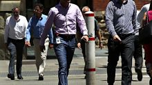 PERTH, AUSTRALIA - FEBRUARY 08:  White collar workers are seen during a lunch break in the cbd on February 8, 2016 in ...