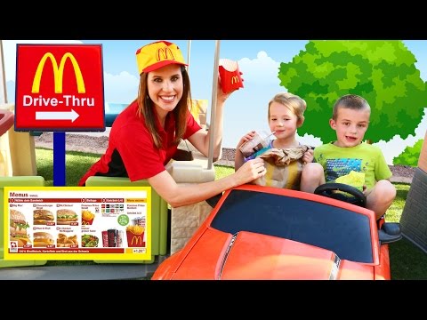 McDonalds DRIVE THRU PRANK Taco Bell Steals Food Pretend Play Power Wheels & Scary Rat Problems