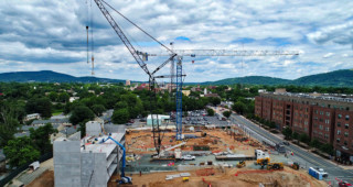 Bulldozers continue to change the Charlottesville landscape. Photo by Skyclad Aerial