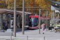 An artist's impression of a light rail stop at Gungahlin Place in Canberra's north.