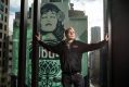 American artist Shepard Fairey in Sydney with The Peace Waratah, his largest-ever public art mural.