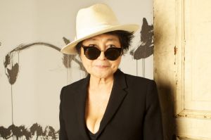 Yoko Ono at the MCA in 2013 for her exhibition, War is Over.