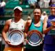 All smiles: (L-R) runners-up Ashleigh Barty and Casey Dellacqua, with winners Lucie Safarova and Bethanie Mattek-Sands.