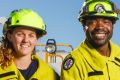 ACT Parks and Conservation Service fire management field officers Kirsten Tasker, Rocky Simachila, and James Thornburn. ...