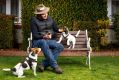 Truffle dog trainer Damien Robinson with his dogs Frizbee and Gecko at the launch of the 2017 Truffle Festival - ...