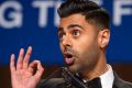 The Daily Show correspondent Hasan Minhaj entertains the guests at the White House Correspondents' Dinner in Washington.