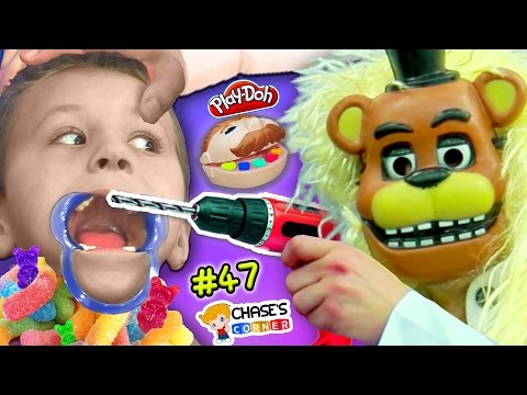 Chases Corner: SCARY DENTIST + GIANT CANDY! PLAYDOH FNAF DOCTOR DRILL n FILL TEETH (#47) Feisty Pets