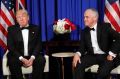 Malcolm Turnbull  and Donald Trump aboard the USS Intrepid in May.