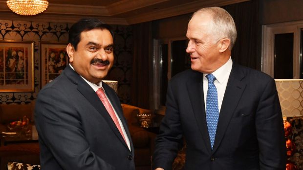 Gautam Adani and Prime Minister Malcolm Turnbull. 