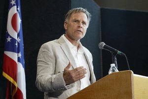 Fred Warmbier, father of Otto Warmbier, a 22-year-old University of Virginia undergraduate student who was imprisoned in North Korea in March 2016, speaks during a news conference, Thursday, June 15, 2017, at Wyoming High School in Cincinnati. Warmbier, serving a 15-year prison term for alleged anti-state acts, was released and medically evacuated from the reclusive country Tuesday and has been in a coma for months, his parents said. (AP Photo/John Minchillo)