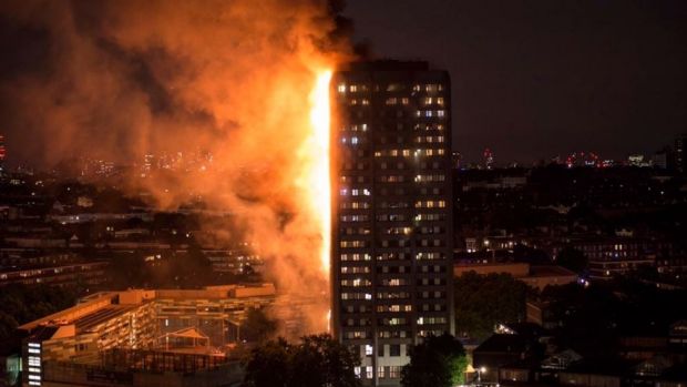 Smoke and flames engulfed Grenfell Tower on Wednesday morning.