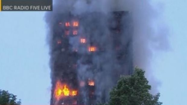 London fire as broadcast by the BBC.