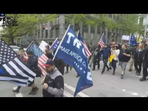 Full March with Trump Supporters in Seattle, Washington