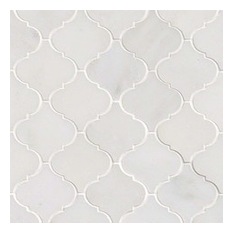 Tilesbay - Sample of Grecian White Arabesque Pattern Polished Mosaic - Mosaic Tile