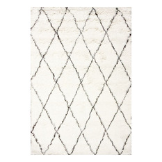 nuLOOM - Hand Made Geometric Moroccan Shag Rug, 8'x10' - Area Rugs