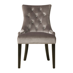 Pulaski - Velvet Dining Chair, Chrome-Silver - Dining Chairs