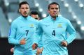 Tim Cahill warms up before the recent World Cup qualifier against Saudi Arabia in Adelaide.