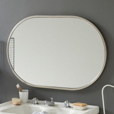  - Metal Oval Wall Mirror - Brushed Nickel - Wall Mirrors