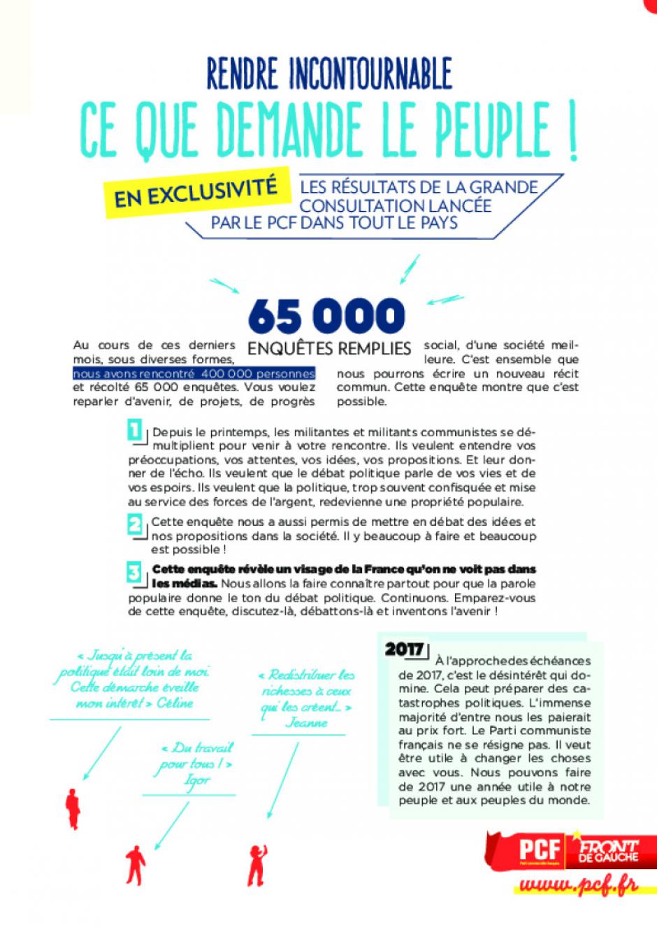 Grande consultation citoyenne - Rendre incontournable ce que demande le peuple !