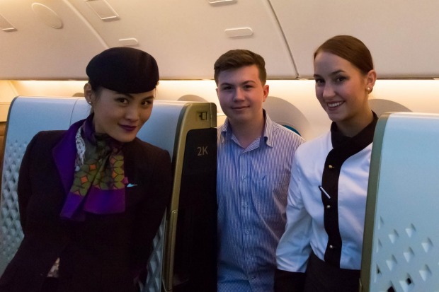 Sixteen-year-old travel blogger Zac George became the youngest person ever to buy his own ticket and fly in Etihad’s ...