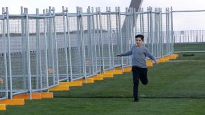 A temporary fence is installed at Parliament House. 