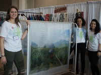 Wandervoic founder and co-founder Anna Afshar and Ivanna Hreshchuk stand with communications director Samantha Preddie at the Buy Good Feel Good Expo on May 14. Photo by Yasmine Laasraoui.