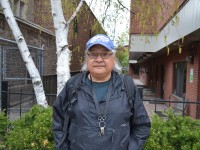 Wallace Moore outside the Allen Gardens food bank. Photo by Tannara Yelland