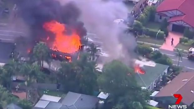 Two homes on fire at Westlake.