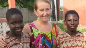 Lindy Adam at the school she currently helps run in Ghana.