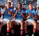 AUCKLAND, NEW ZEALAND - FEBRUARY 05: The Sydney Roosters celebrate winning the 2017 Auckland Nines final between The ...