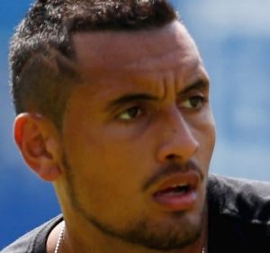 Nick Kyrgios hits up ahead of Queens Club tournament in London.