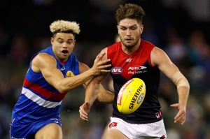 Tomas Bugg of Melbourne, who trash-talked Western Bulldog Jason Johannisen before Sunday's match, has been told to be ...
