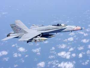 A U.S. Navy McDonnell Douglas F/A-18C Hornet (BuNo 163777) of Strike Fighter Squadron 146 (VFA-146)