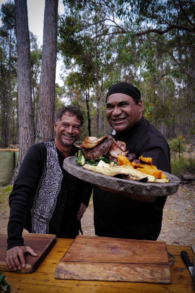 On Country Kitchen hosts Derek Nannup (left) Mark Olive (right) 