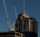 SYDNEY, AUSTRALIA - OCTOBER 18: (generic crane index) Cranes are seen over Darling Harbour due to a large amount of ...