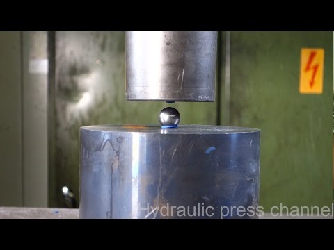 Trying to crush the mighty bearing ball with hydraulic press