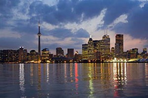 On reflection ... the Toronto skyline on Lake Ontario.