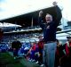 Adelaide Crow's coach Malcolm Blight jumps as the final siren blows for their second premiership win, the 1998 AFL Grand ...