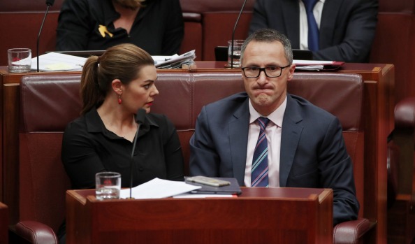 Senator Sarah Hanson-Young and Greens Leader Senator Richard Di Natale in the Senate on Monday 19 June 2017. Senator Di ...